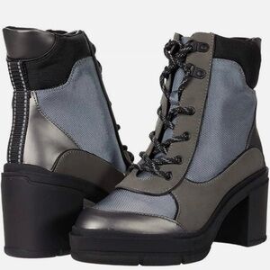 Rocket Dog Karli Boots Women's US 6 Gunmetal Round Toe Block Heel Ankle ZAP767